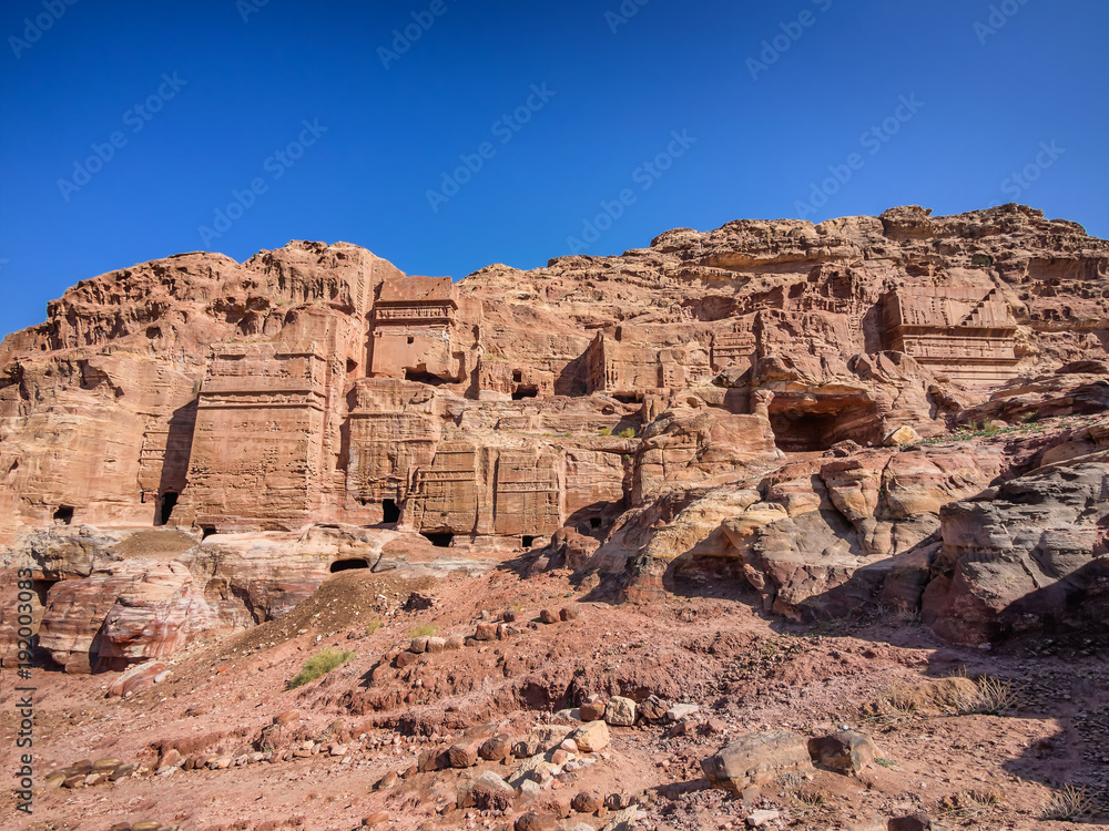 Dwellings homes in Petra lost city