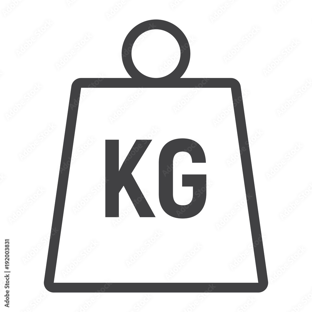 Weight symbol line icon, logistic and delivery, kilogram sign vector graphics, a linear pattern on a white background, eps 10. Weight symbol line icon, logistic and delivery, kilogram sign vector graphics, a linear pattern on a white background, eps 10.
