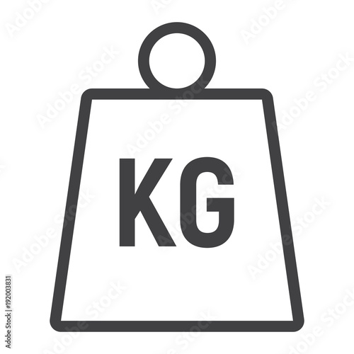 Weight symbol line icon, logistic and delivery, kilogram sign vector graphics, a linear pattern on a white background, eps 10.