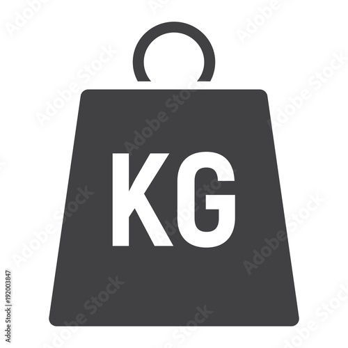 Weight symbol glyph icon, logistic and delivery, kilogram sign vector graphics, a solid pattern on a white background, eps 10.