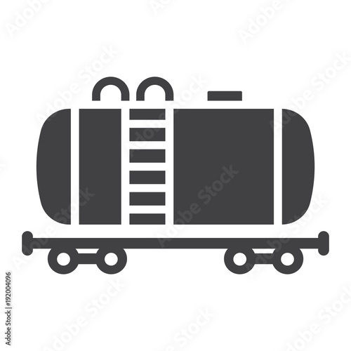 Cistern oil train glyph icon, logistic and delivery, cargo railway sign vector graphics, a solid pattern on a white background, eps 10.