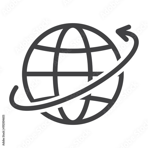 Worldwide shipping line icon, logistic and delivery, around world sign vector graphics, a linear pattern on a white background, eps 10. photo