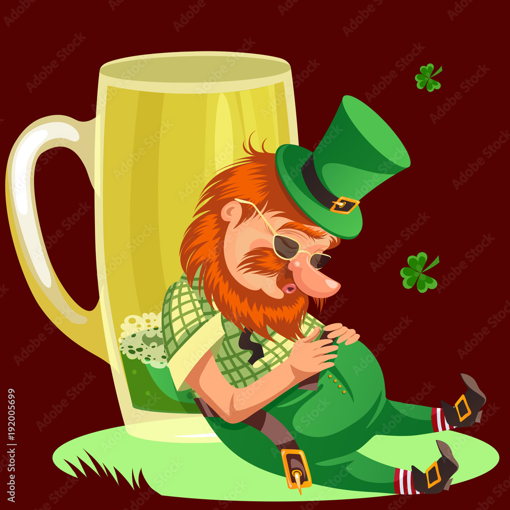 Happy St Patricks Day Poster. Leprechaun Character Holding Traditional Cold  Green Beer Mug and Old Paper Scroll with Stock Vector - Illustration of  patrick, invitation: 133877272