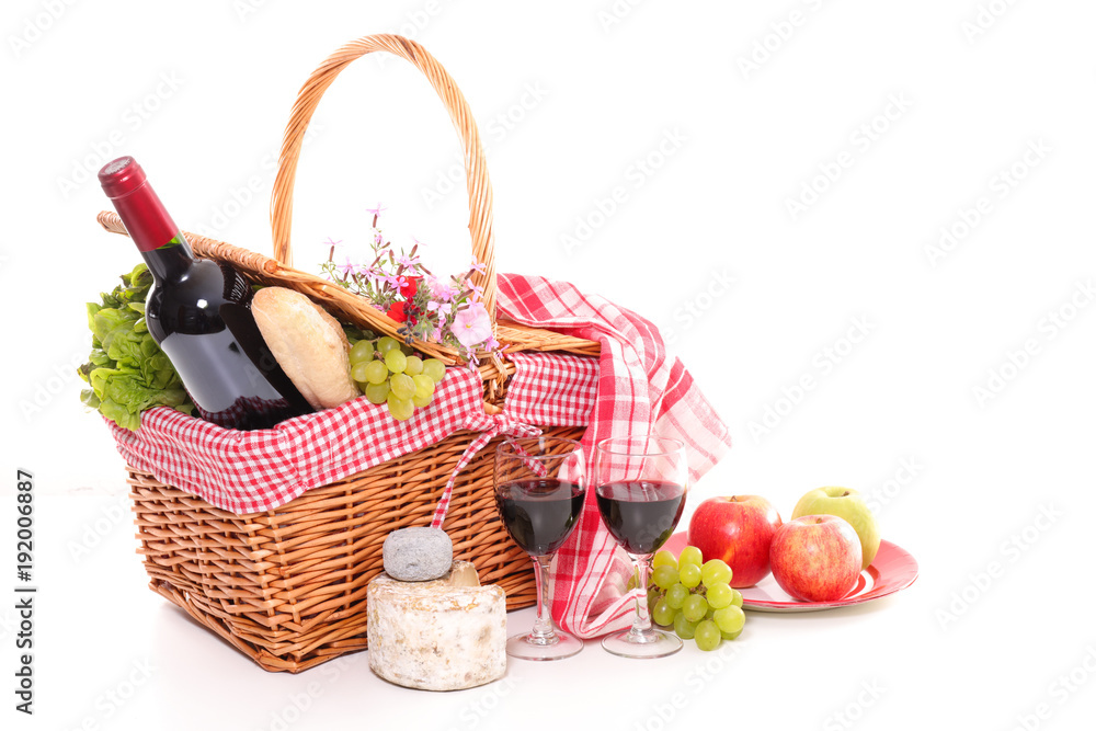 wicker basket with picnic wicker basket with picnic