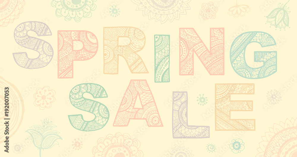 Spring sale lettering design. Vector illustration. Spring sale lettering design. Vector illustration.