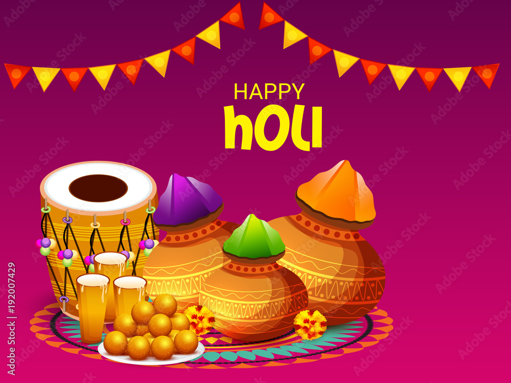 Fototapeta premium Happy Holi.