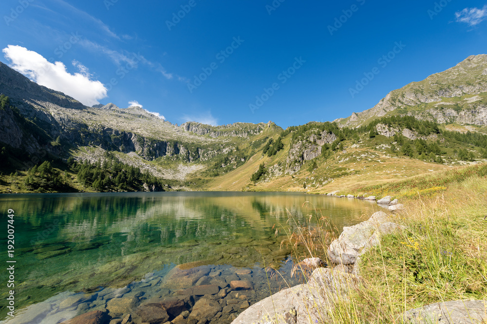 Camp Lake (Lago di Campo). With the peak of Re di Castello - Trento Italy  