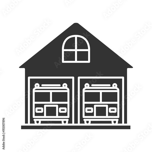 Fire station glyph icon