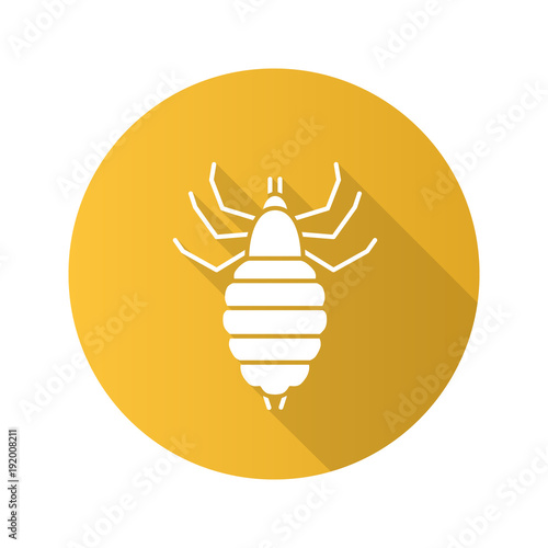 Louse flat design long shadow glyph icon