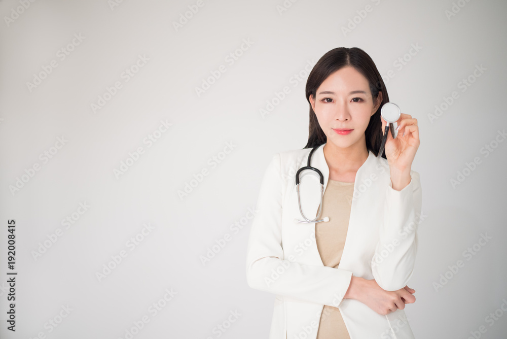 Beautiful asian woman female doctor isolated on white background, medical, doctor, clinical, hospital concept. Woman or female doctor is lacked in some country. Doctor is the necessary career. Beautiful asian woman female doctor isolated on white background, medical, doctor, clinical, hospital concept. Woman or female doctor is lacked in some country. Doctor is the necessary career.