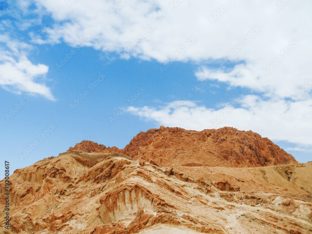 Rocks of oasis Chebika, famous landmark in Sahara desert. Tunisia.