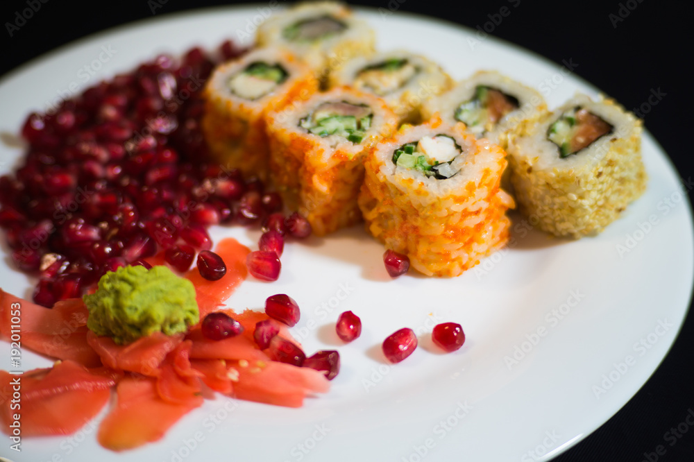 Japanese food. Sushi Set. Home delivery. Japanese food. Sushi Set. Home delivery.
