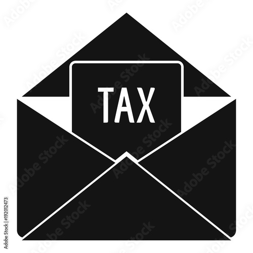 Tax email icon. Simple illustration of tax email vector icon for web