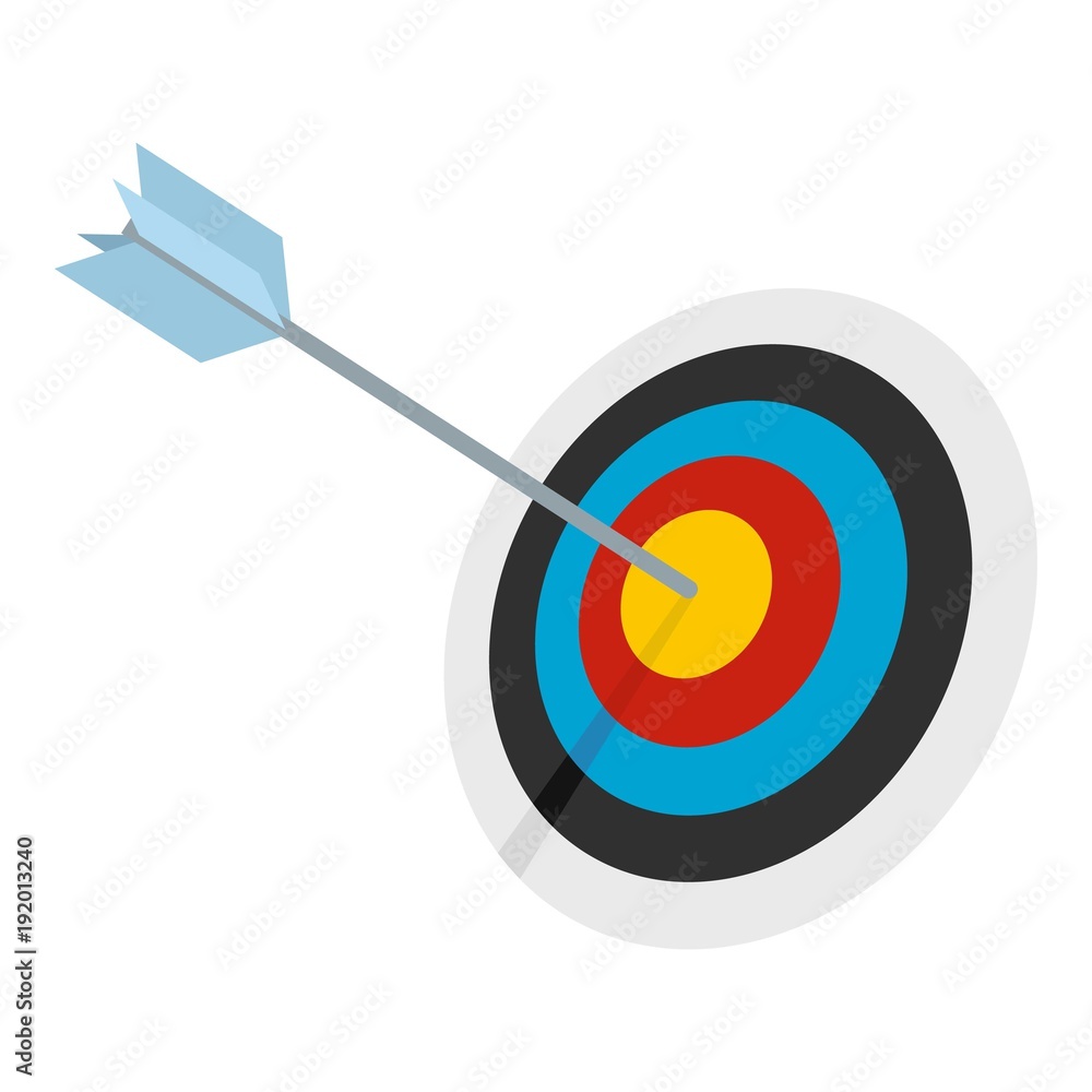 Striped target icon. Flat illustration of striped target vector icon for web Striped target icon. Flat illustration of striped target vector icon for web