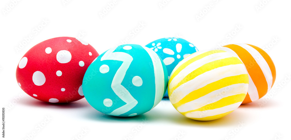 Perfect colorful handmade easter eggs isolated Perfect colorful handmade easter eggs isolated