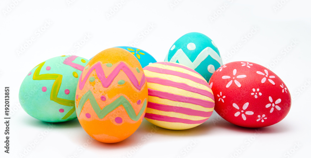 Perfect colorful handmade easter eggs isolated Perfect colorful handmade easter eggs isolated