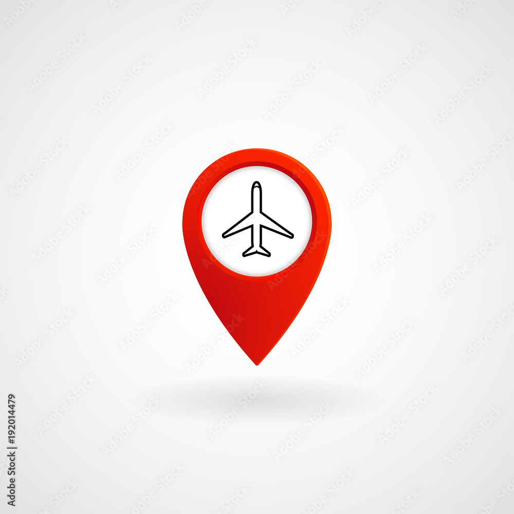 Red Location Icon for Airport, Vector, Illustration, Eps File Red Location Icon for Airport, Vector, Illustration, Eps File