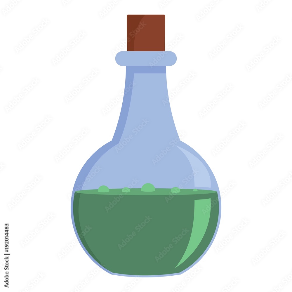 Round flask icon. Cartoon illustration of round flask vector icon for web Round flask icon. Cartoon illustration of round flask vector icon for web