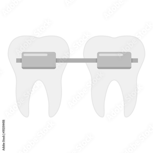 Dental brace icon, flat style