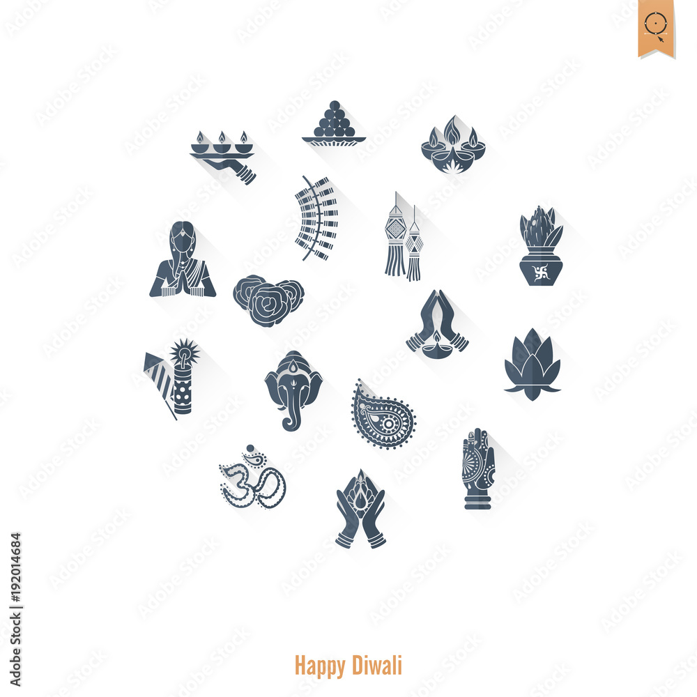Diwali. Indian Festival Icons Diwali. Indian Festival Icons