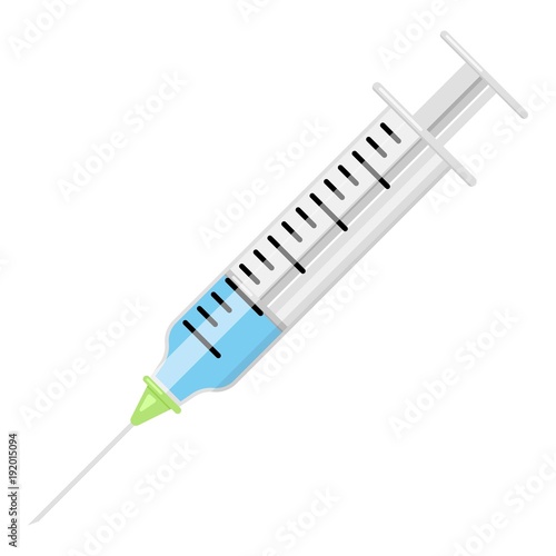 Syringe icon, flat style