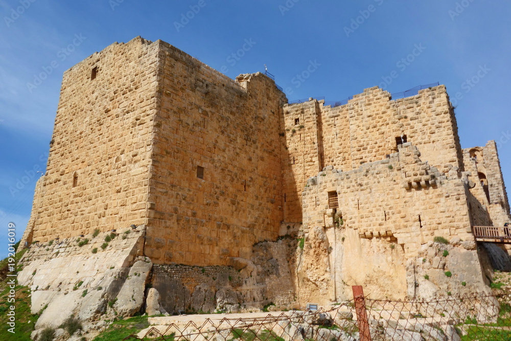 Ajloun Castle, Muslim castle built by the Ayyubids in the 12th century, enlarged by the Mamluks, on a hilltop belonging to the Mount Alun district in the Jordan Valley, Middle East