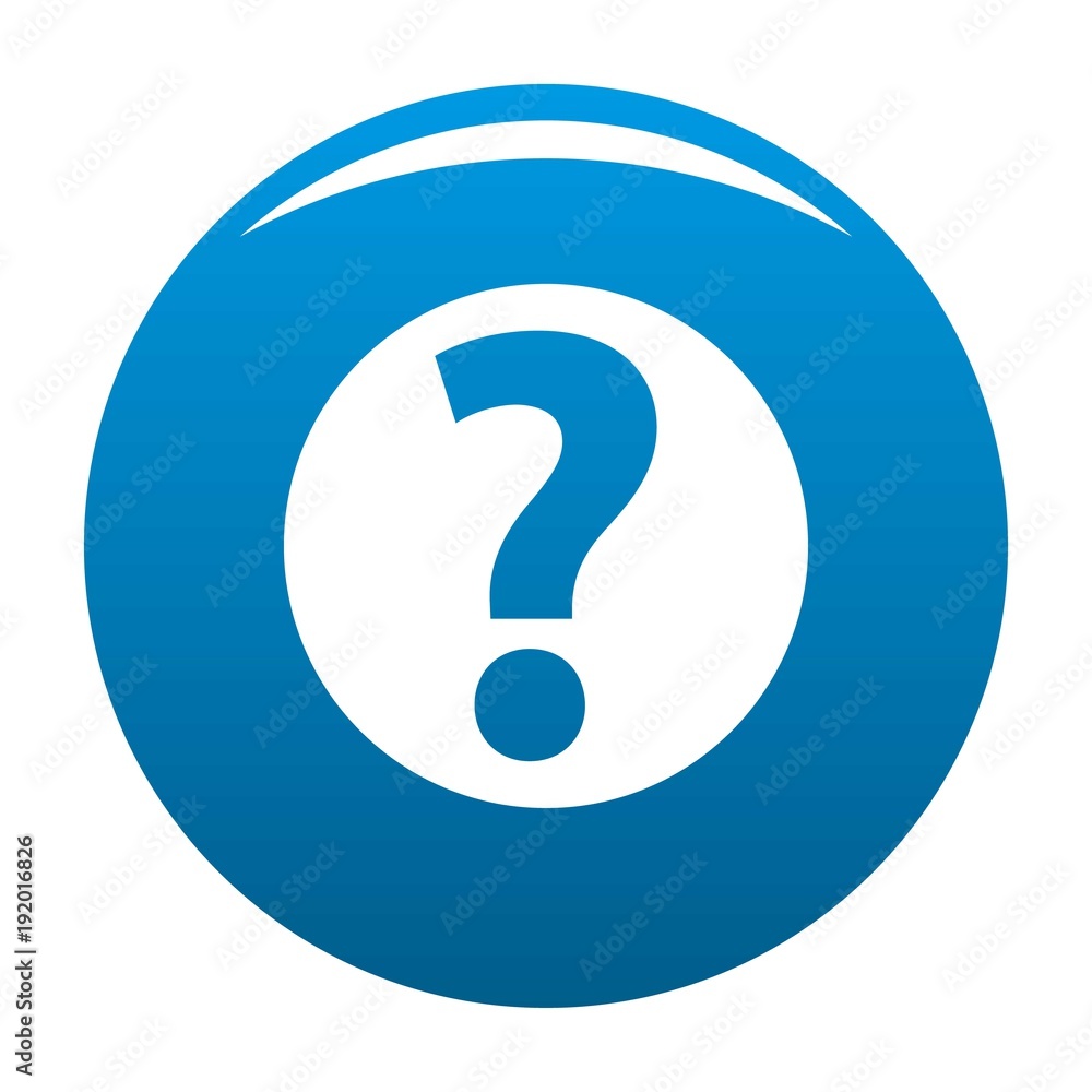 Question mark sign icon vector blue circle isolated on white background Question mark sign icon vector blue circle isolated on white background