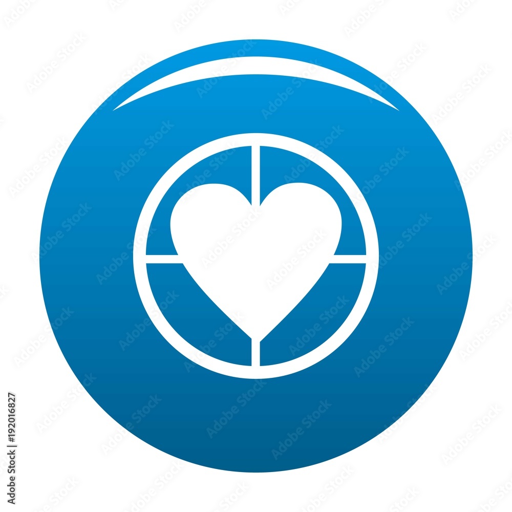 Gunpoint heart icon vector blue circle isolated on white background Gunpoint heart icon vector blue circle isolated on white background