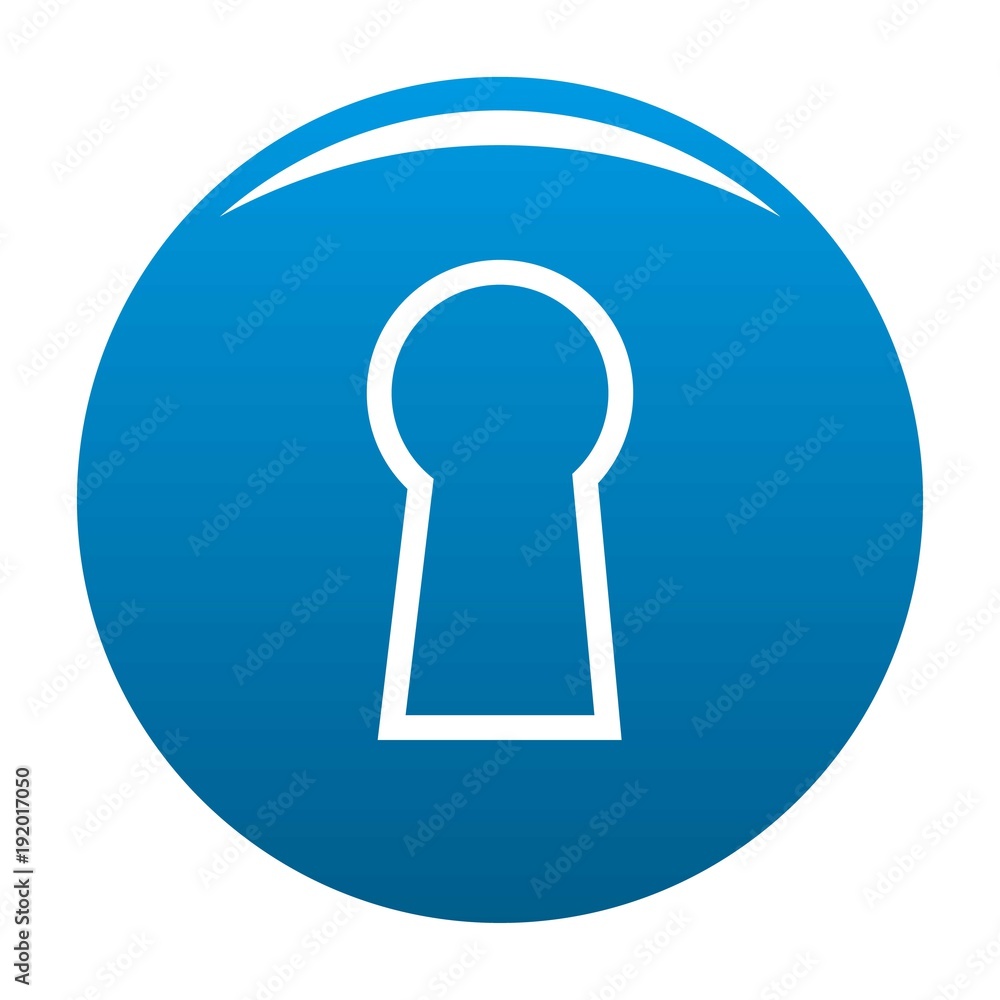 Keyhole icon vector blue circle isolated on white background Keyhole icon vector blue circle isolated on white background