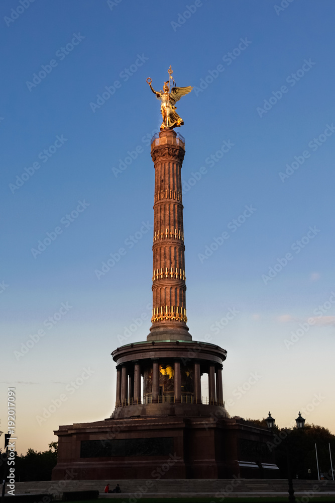 Whole Berlin Victory Column at sunset Whole Berlin Victory Column at sunset