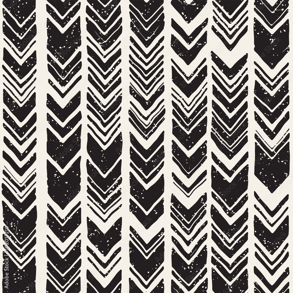 Vector seamless freehand pattern. Doodle monochrome print hand drawn chevron texture. Trendy graphic design. Vector seamless freehand pattern. Doodle monochrome print hand drawn chevron texture. Trendy graphic design.