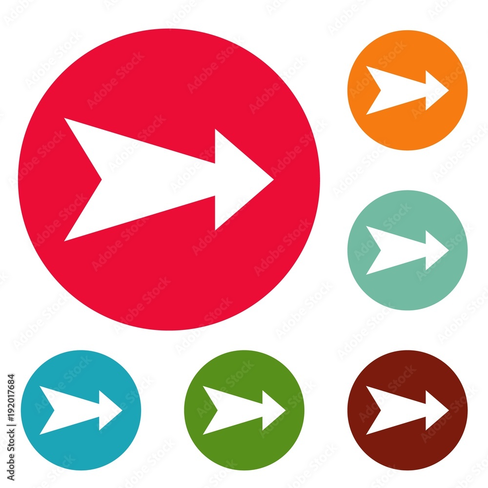 Arrow icons circle set vector isolated on white background Arrow icons circle set vector isolated on white background