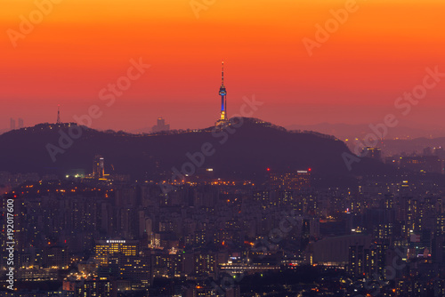 Sunset at Seoul City Skyline, The best view of South Korea