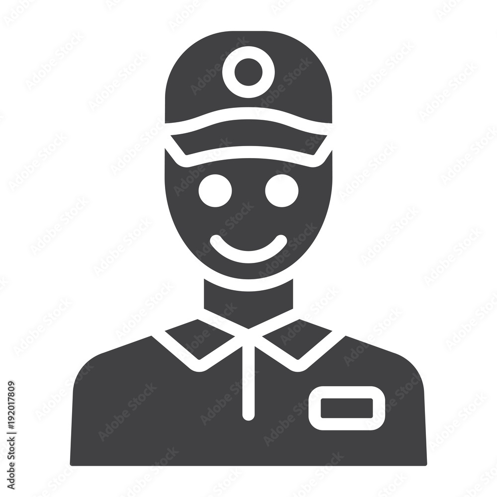 Delivery man glyph icon, logistic and delivery, courier sign vector graphics, a solid pattern on a white background, eps 10.