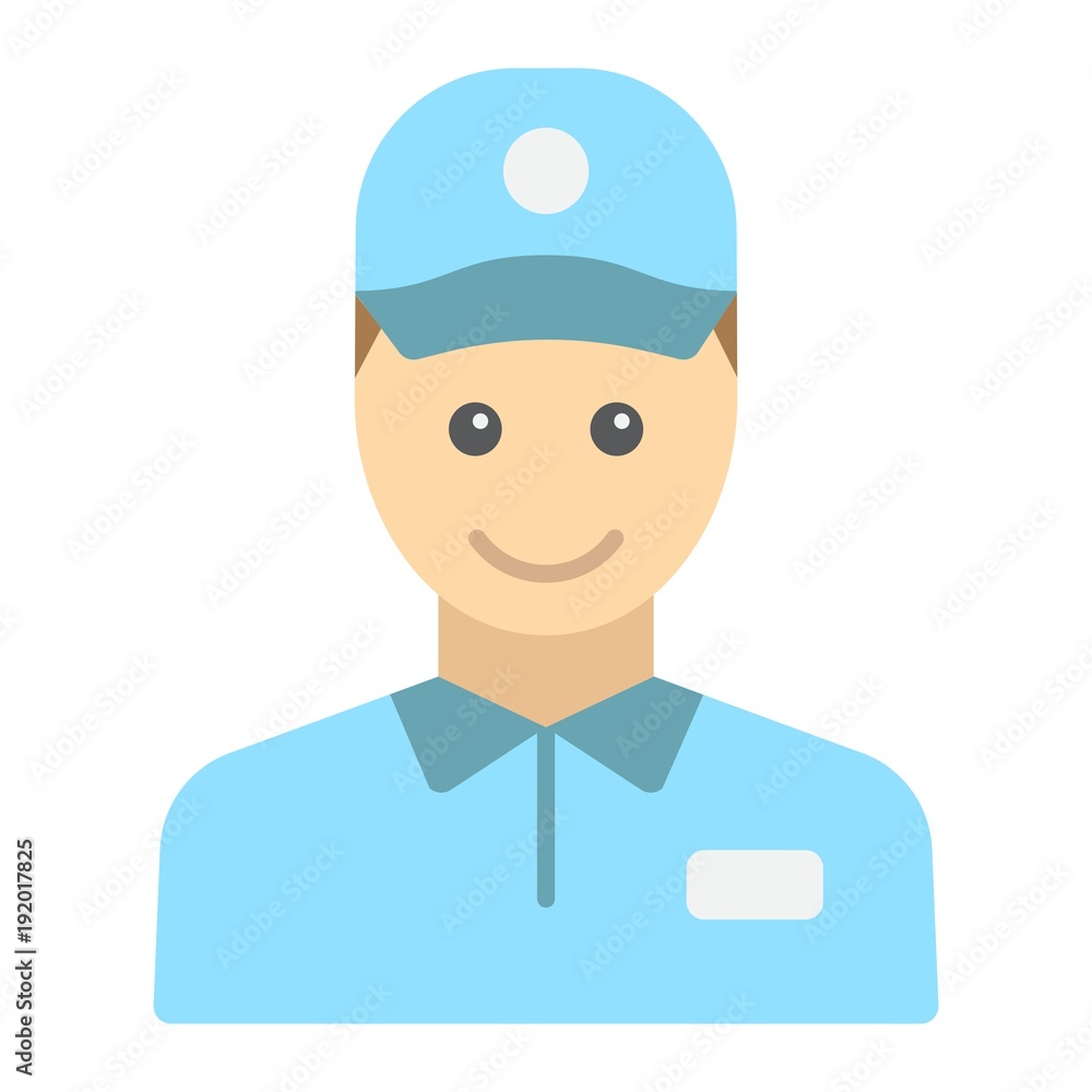 Delivery man flat icon, logistic and delivery, courier sign vector graphics, a colorful solid pattern on a white background, eps 10.