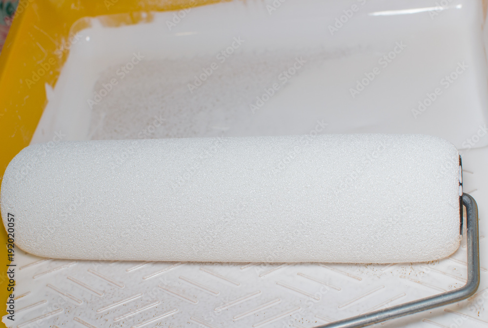 Obraz premium Painting works with paint roller