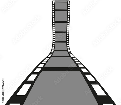 Filmstrip roll isolated on the white background. Vector illustration. Cinema and movie element or object.