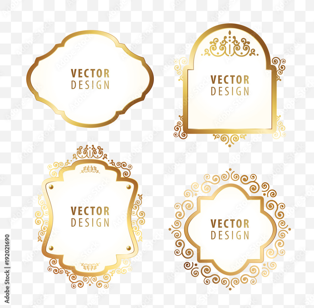 Set of High Quality Luxury Frame on Transparent Background . Vector Isolated Illustration