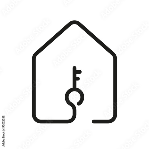 house with key icon. line style