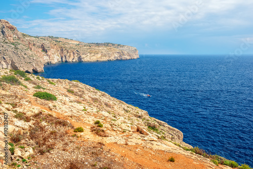 beautiful european view of blue lagoon, Malta