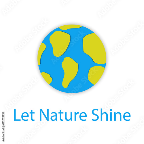 Earth hour card in paper cut style