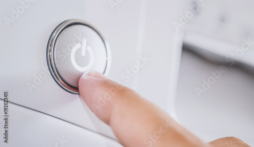 Plakat push button on washing machine