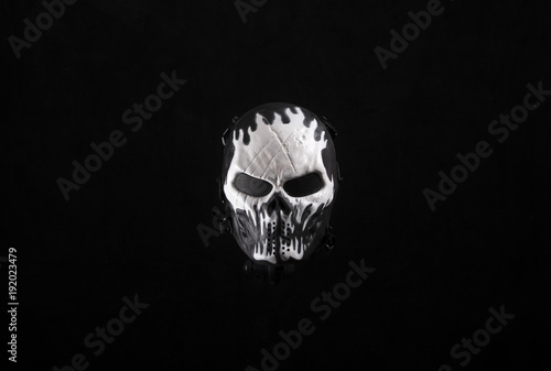 black mask on a black isolated background