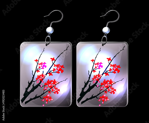 Vector set of fantasy colorful cartoon earrings