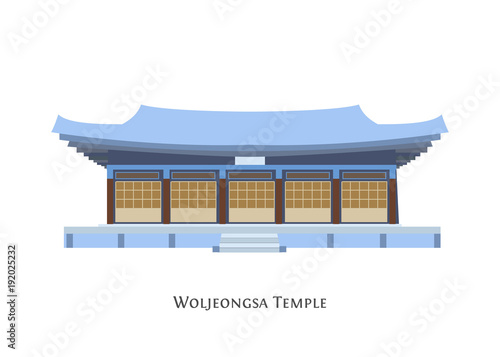 South Korea attraction in flat style