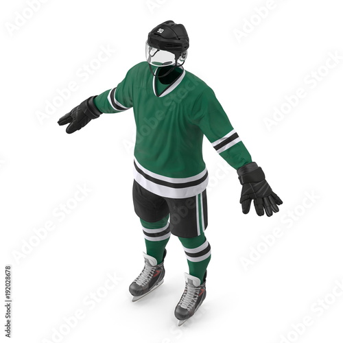 Hockey Gear on white. 3D illustration