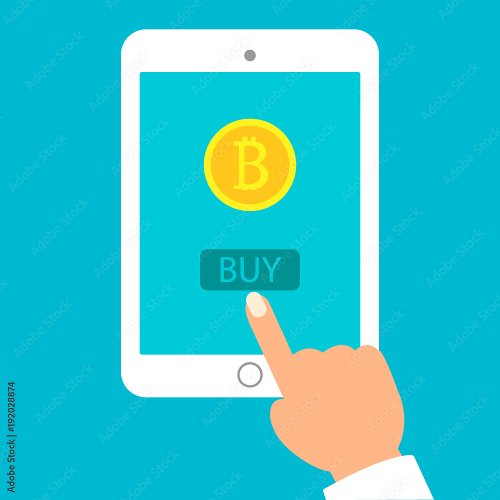 Hands with tablet with bitcoin symbol on urban background.Concept of mobile application with wallet for bitcoin and international global payments through the gadgets. Vector Hands with tablet with bitcoin symbol on urban background.Concept of mobile application with wallet for bitcoin and international global payments through the gadgets. Vector