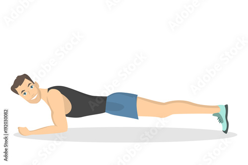 Man doing plank.
