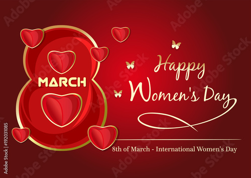 Background template for International Womans Day. 8 March Women's Day. International women's day background. Vector illustration