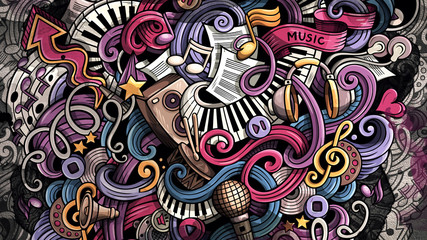 Keuken achterwand Voor hem Creatieve muzieknoten doodle illustratie  © balabolka